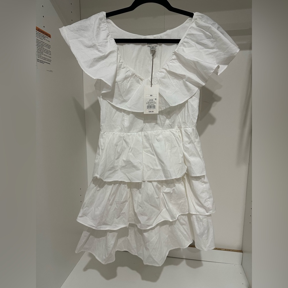 A new day white ruffle dress.